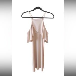 Zara Pink Tan Sleeveless Slip Dress Wedding Guest
